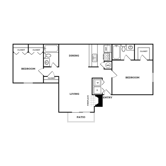 floor plan for the two bedroom apartment at The  Holden